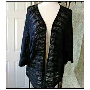 💕 Cozy Casual Black Crochet Knit cardigan 3X
